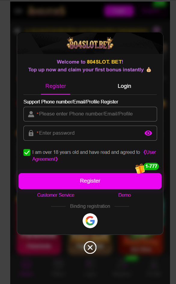 804 Slots Registeration